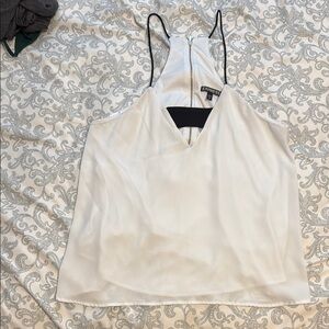 Express Cream Backless Camisole with Black Straps